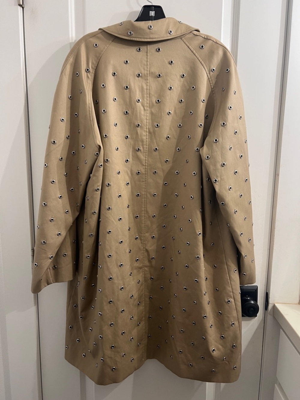 Frame Denim Taupe Eyelet-Embellished Trench Coat - Picture 5 of 5